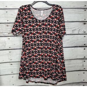 LulaRoe Medium Black Geometric Print Hi-low Tunic